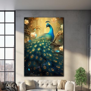 Magical Peacock Tempered Glass Wall Art, Abstract Peacock Wall Art, Peacock Glass Decor, Home Decor Gift, Housewarming Gift, Animal Wall Art