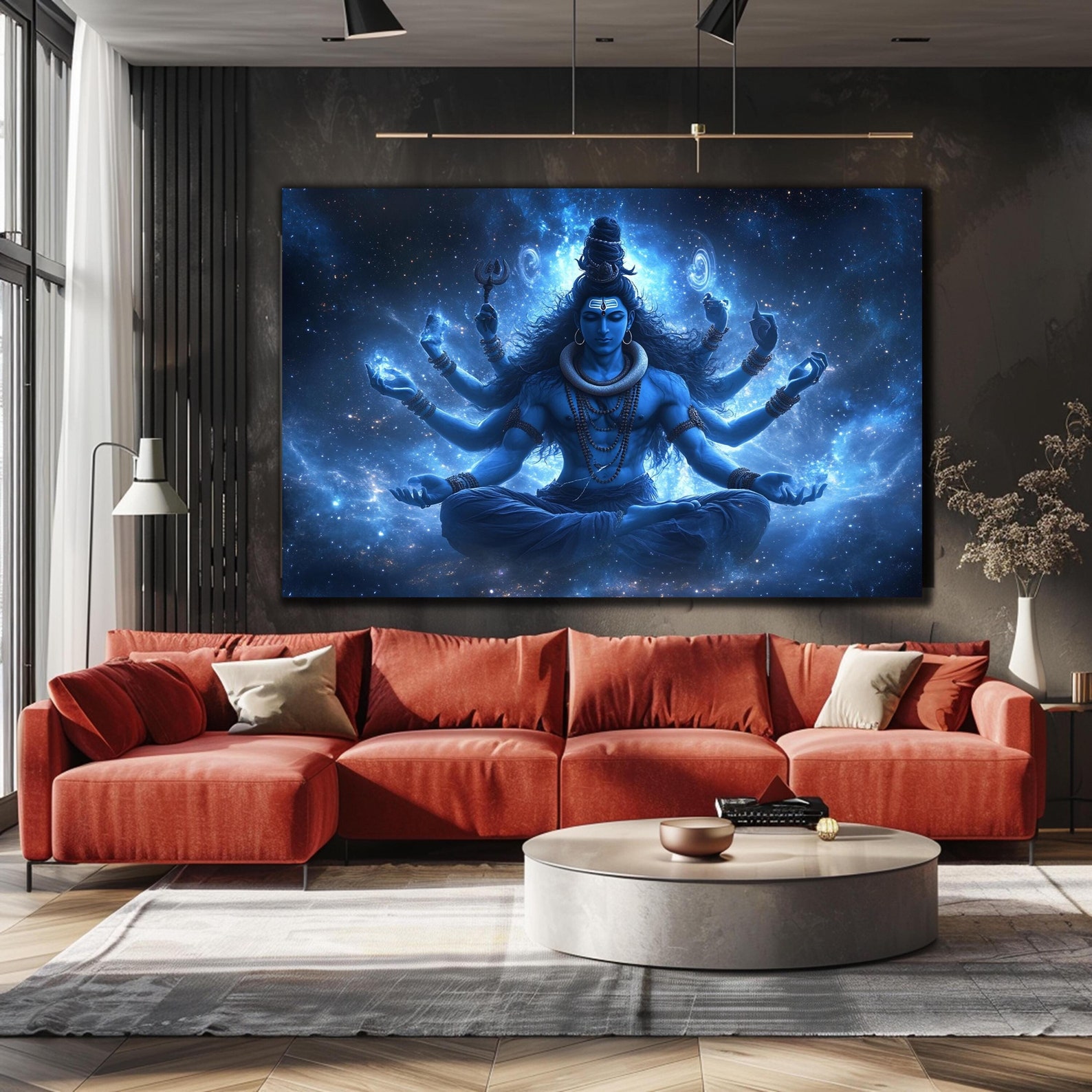 Shiva Glass Decor, Tempered Glass Wall Art, Hindu God Shiva Wall Art ...