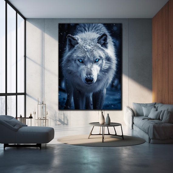 White Wolf Glass Wall Decor, Glass Printing, Extra Large Wall Art, Wolf Wall Art, Tempered Glass Wall Art, Wall Hangings, Glass Wall Decor