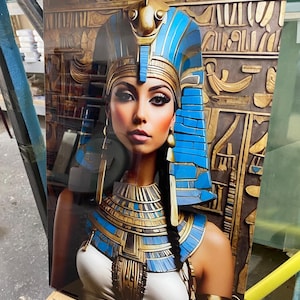 Cleopatra Tempered Glass Wall Art, Egyptian Cleopatra Art, Egyptian Goddess, Glass Printing, Egyptian Quenn Wall Art, Wall Hangings Glass