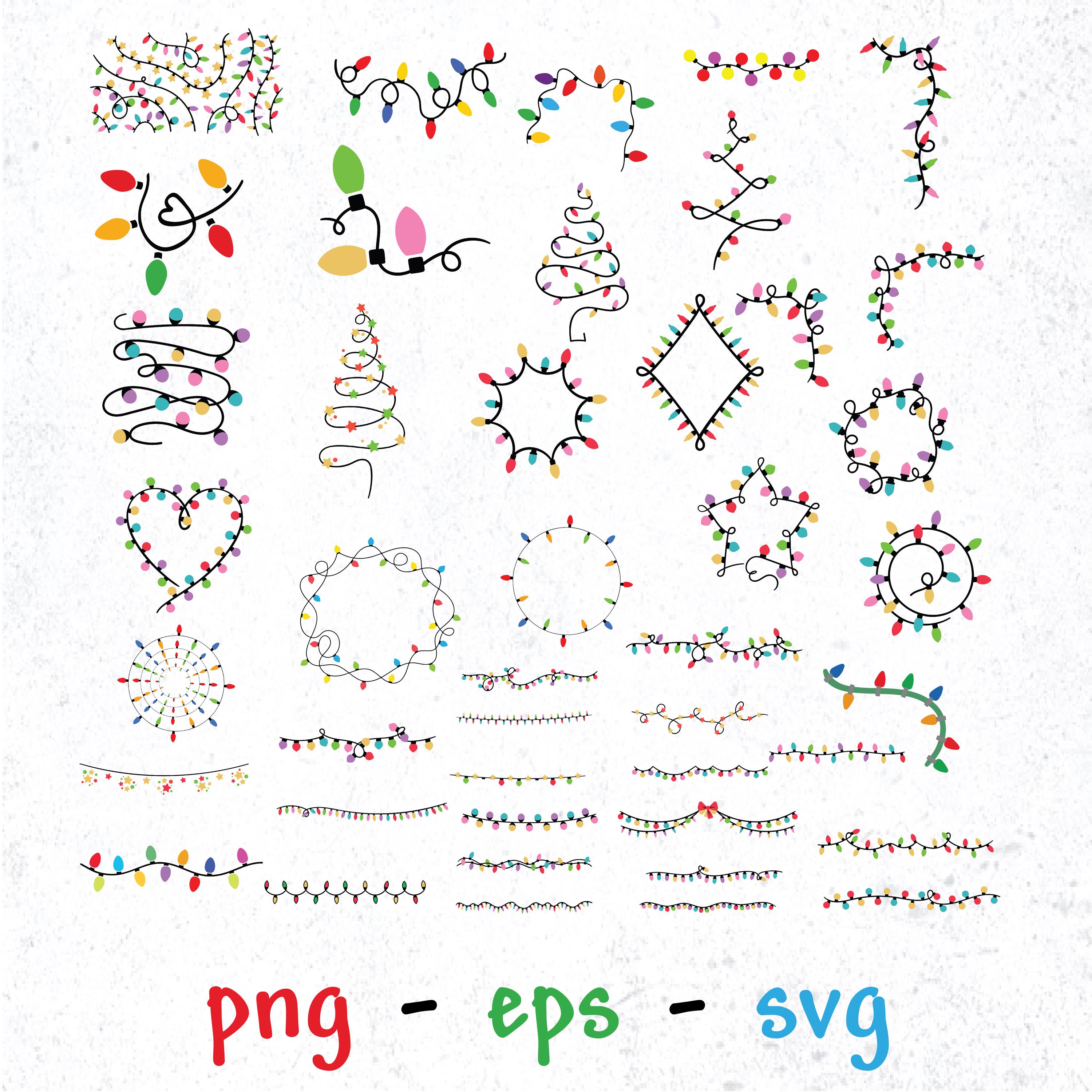 String Light Pattern Circular Pattern Christmas Lights SVG: String Light Pattern Cut File - Etsy
