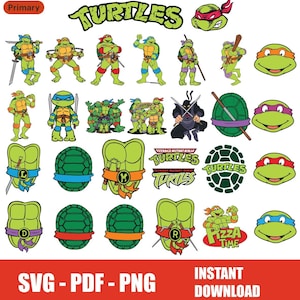 Ninja Turtles SVG PNG Bundle: Donatello, Raphael, Leonardo, Michelangelo image 2