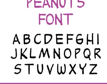 Peanuts Font SVG Files: Cricut & Silhouette Alphabet (Digital Download)