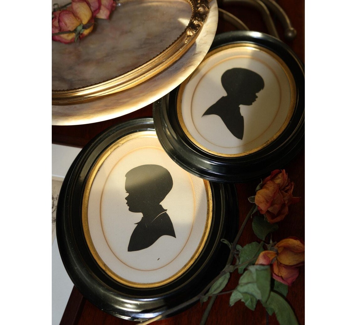 Pair Vintage 1970s Oval Shadow Box Frames Black Lacquer - Etsy