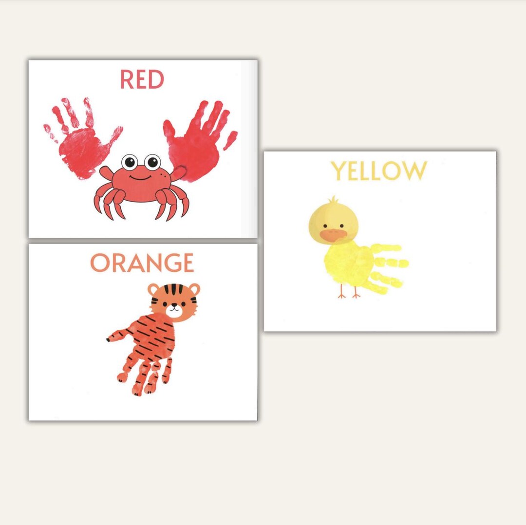 Toddler Handprint Footprint Colors Templates - Etsy