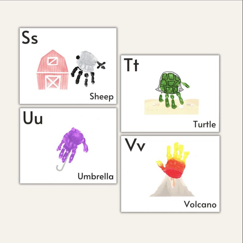 Toddler Handprint Footprint Alphabet Templates - Etsy