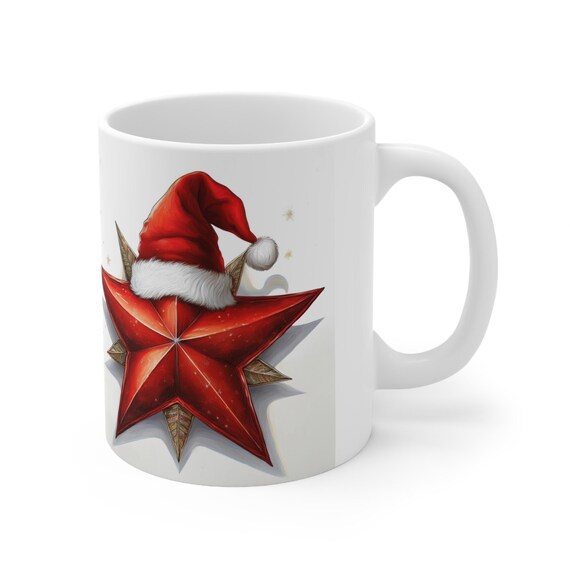 クリスマスツリーの星 セラミックマグ 11オンス - Etsy 日本