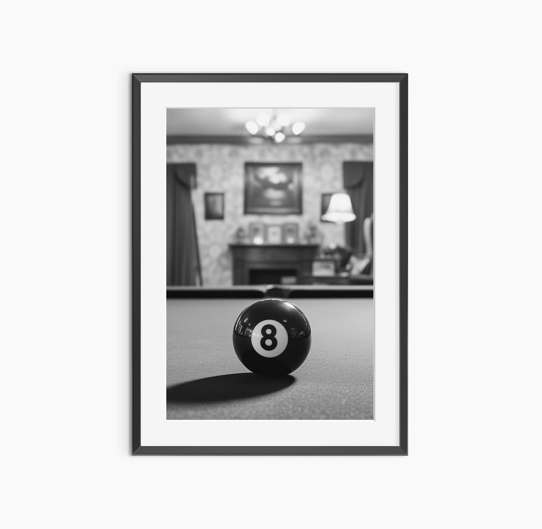 8 Ball Billiards, Photography Prints, Billiards Wall Art, Vintage ...