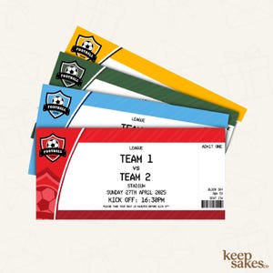 Personalized Football Ticket Keepsake | Custom Match Gift