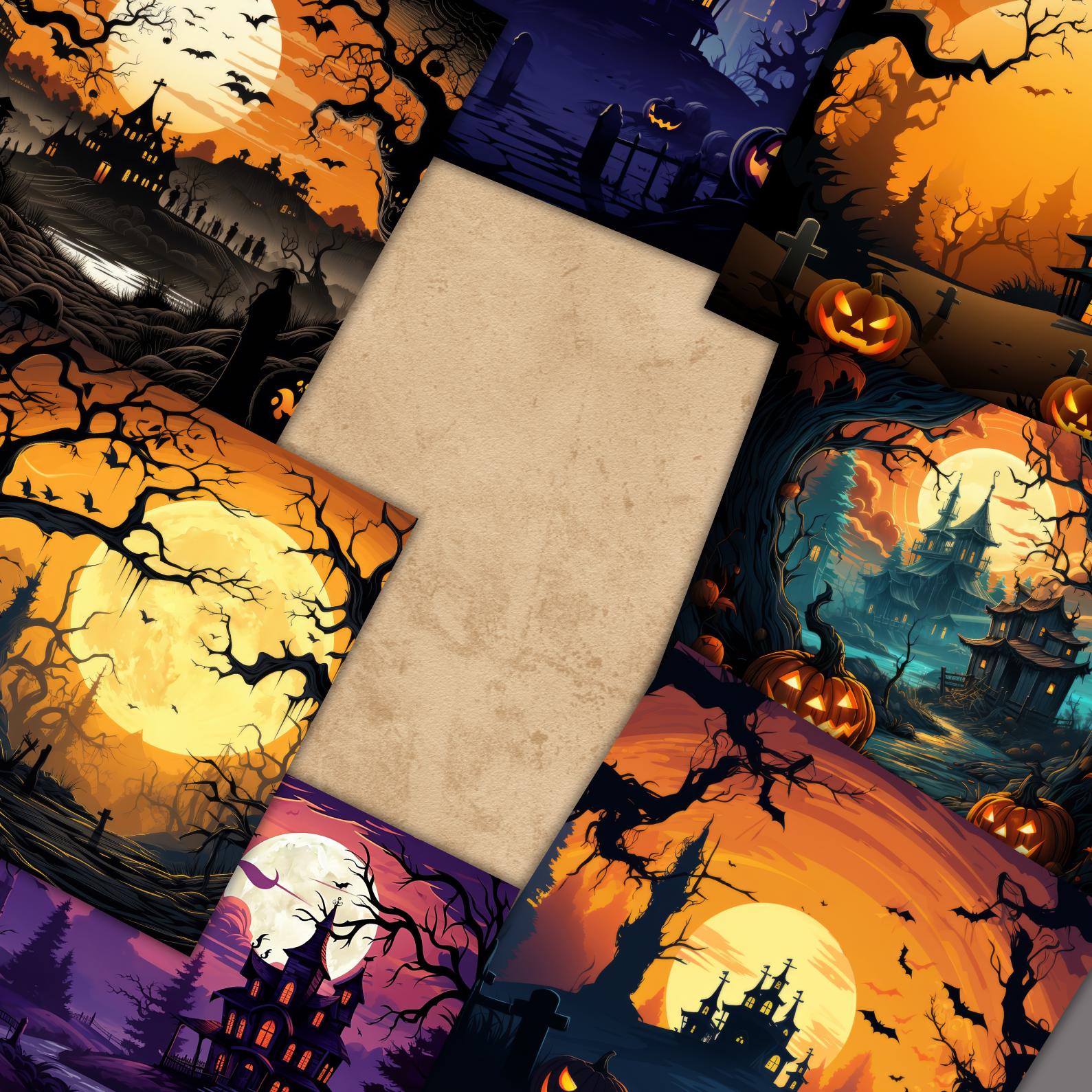 Halloween Digital Paper Bundle 12x12 – 40+ Seamless Landscape ...