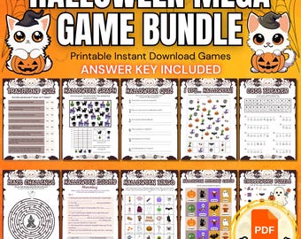 85+ Halloween Games, Printable Halloween Games Bundle, Games for Kids, Games For Adults, Halloween Party Activity, Halloween Games For Teens