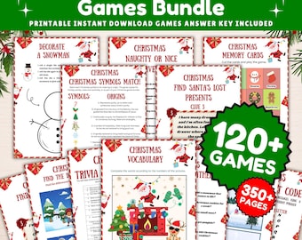 120+ Christmas Games Bundle, Christmas Party Games, School Christmas Game, Christmas Games Printable, Office Christmas,Family Christmas Game