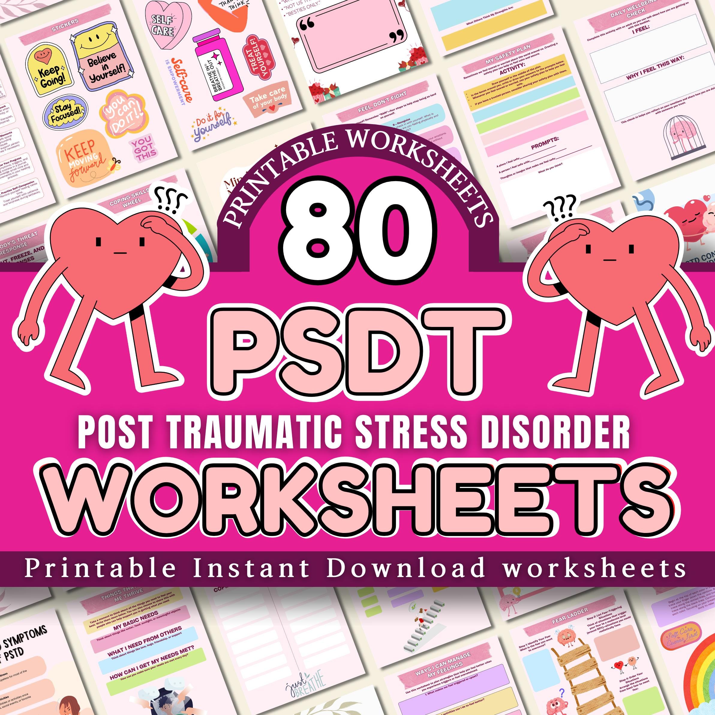 PTSD Worksheets Printable, Post Traumatic Stress Disorder Workbook ...