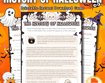 History of Halloween Trivia Game | Printable Quiz (PDF Download)