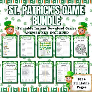 St Patrick&#39;s Day Games | St Patricks Games | St Patty&#39;s Day Game | St Patricks Party Games | Printable St Patricks Games Kids Teens Adults