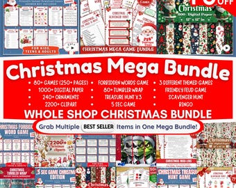Christmas Mega Games Bundle, Christmas Party Games, School Christmas Game, Christmas Games Printable Office Christmas, Family Christmas Game
