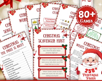 80+ Christmas Games Mega Bundle, 250+ Printable Christmas Party Game Pages, Games For Kids & Adults, Festive Family Games, Office Fun Games