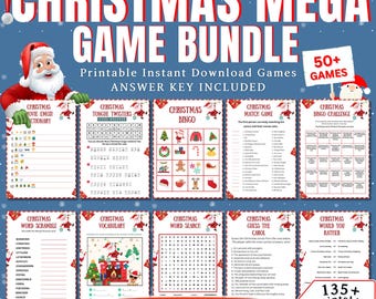50+ Christmas Games Bundle, Christmas Party Games, School Christmas Game, Christmas Games Printable, Office Christmas, Family Christmas Game