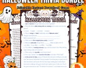 Halloween Trivia Game Bundle | Fun, Educational Halloween Quiz Pack for Kids, Teens & Adults | Printable Party Games for Family | Classroom