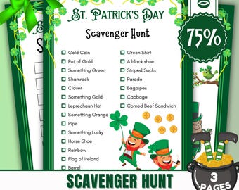St. Patrick's Day Scavenger Hunt | Printable Party Game (PDF)
