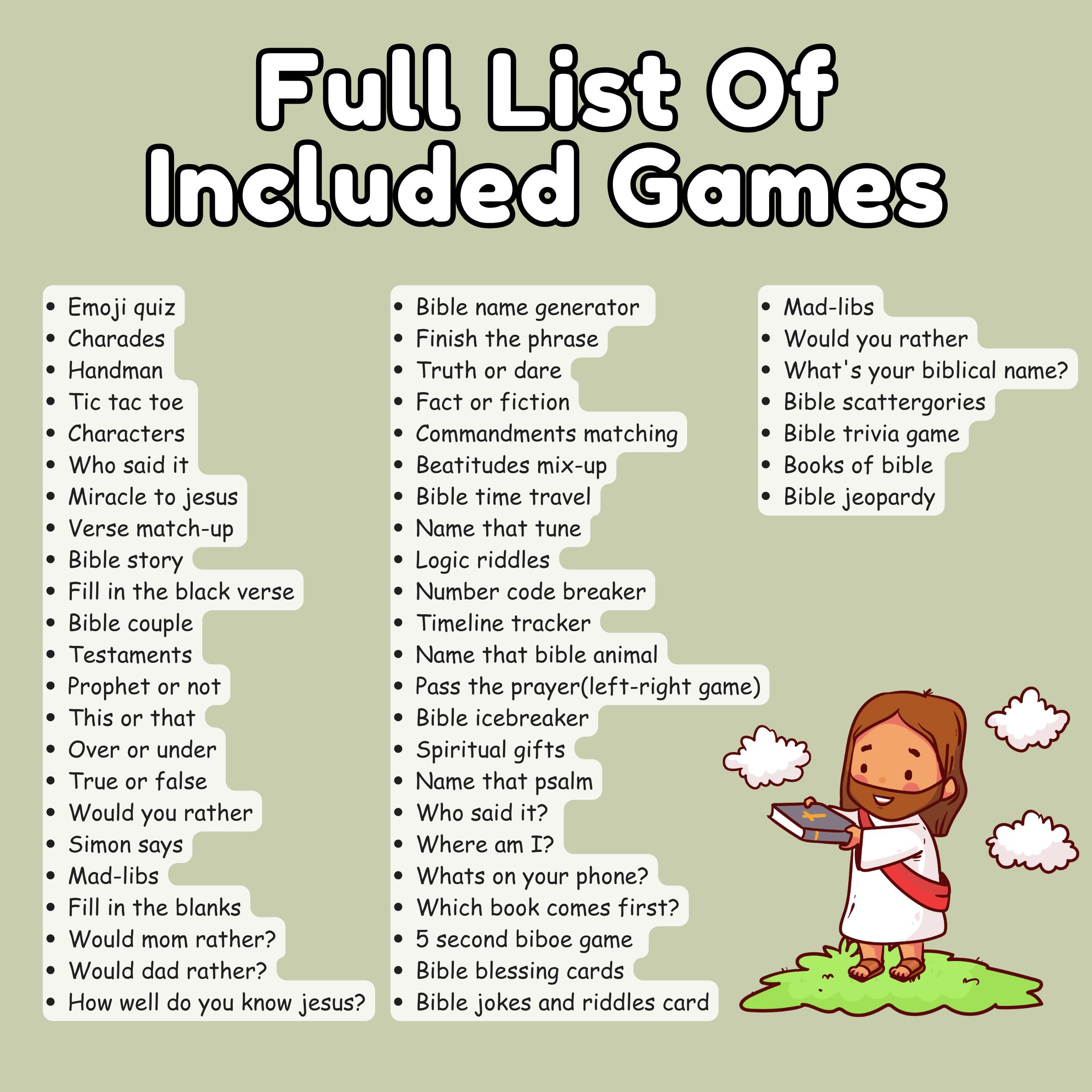 Bible Games Mega Bundle 65+ Printable Christian Games for Kids & Adults ...