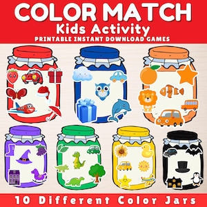 Color Matching Activity for Kids | Toddler Color Recognition Game | Montessori Printable | Preschool & Homeschool Learning Activity