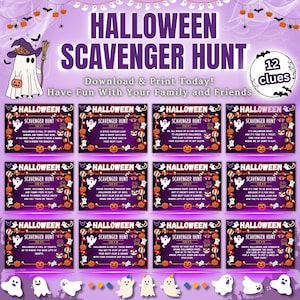 Halloween Scavenger Hunt | Fun Indoor & Outdoor Treasure Hunt for Kids | Printable Halloween Clues for Parties, Family Activities, Adventure