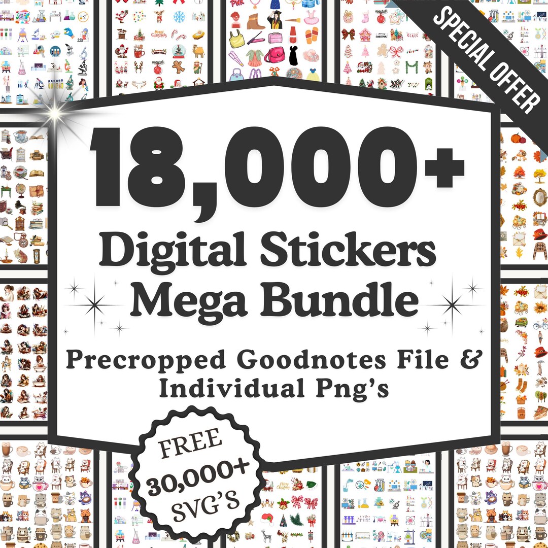 Goodnotes Stickers Mega Bundle – 18,000+ Digital Planner Stickers | Pre ...