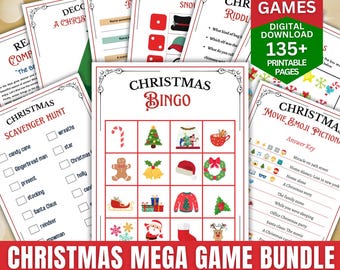 50+ Christmas Games Bundle, Christmas Party Games, School Christmas Game, Christmas Games Printable, Office Christmas, Family Christmas Game