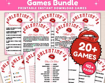 Galentines Day Games Printable Adult Galentine's Day Party Bundle Ladies Night Game Ideas Girls Night In Games Bundle Red Galentine Day