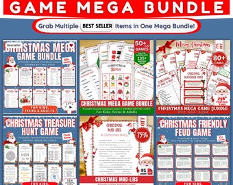 Christmas Mega Game Bundle | Printable Christmas Games For Kids and Adults | Party Games and Activities | Family and Classroom Games