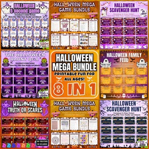 8-in-1 Halloween Games Bundle | Printable Party Fun for All Ages | All ...
