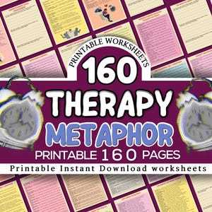 Therapie Metaphern Arbeitsblätter, CBT Journal Anleitungen, Selbstreflexions-Tools (PDF)