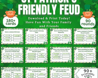 St. Patrick's Day Family Feud Game, Printable Trivia (PDF)