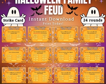 Halloween Family Feud, Printable Family Feud, Fun Feud Game, Group Game, Family Game Night, Party Activity, Friendly Feud for Kids & Adults