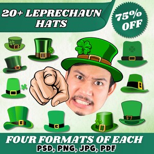 Leprechaun Hat Add Your Own Face | St. Patrick’s Day Photo Prop | DIY Irish Costume | Fun Printable Party Accessory | Instant Download