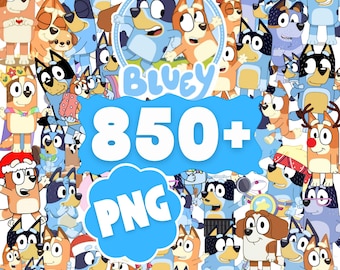 Bluey SVG PNG Mega Bundle - 850+ Bluey Family Clipart for Cricut & Silhouette, Sublimation, Stickers, Instant Download, Tshirt | Mug, Decals