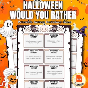 Halloween: speel je liever | Griezelig plezier voor kinderen, tieners en volwassenen | Afdrukbaar gezelschapsspel | Feestactiviteit, klaslokaal | Familieplezier