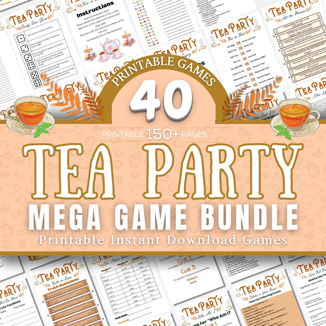 Tea Party Games Super Bundle | 40+ Printable Activities for Bridal ...