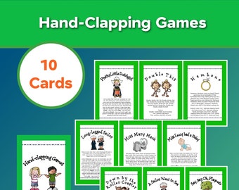 10 Hand-Clapping Game Cards, Printable Instant Download!