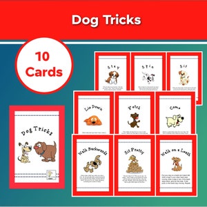 10 Dog Trick Cards, Printable Instant Download!