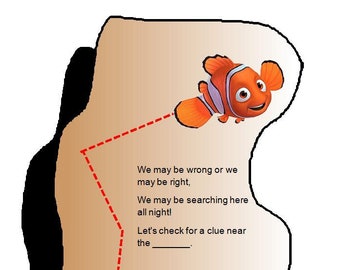 Nemo Treasure Hunt, Printable Instant Download, 10 Clues, Great for Parties!