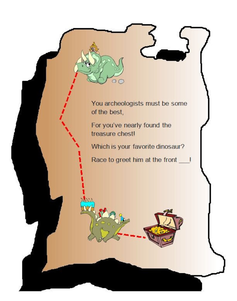 dinosaur treasure hunt printable instant download 10 outdoor etsy