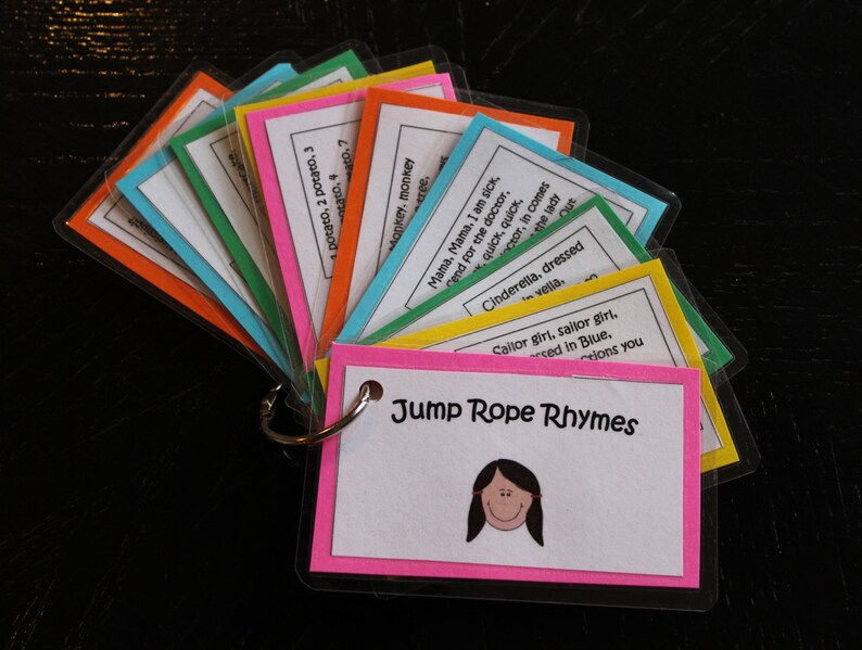 10 Jump Rope Rhyme Cards Printable Instant Download | Etsy