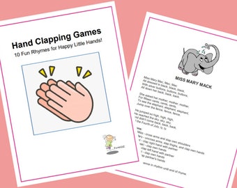 10 Hand Clapping Games -  Printable Instant Download!