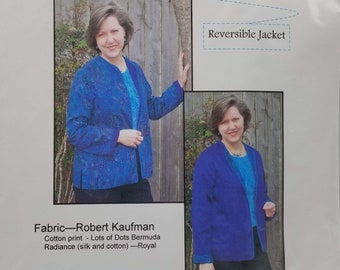 Reversible Jacket Sewing Kit Womens Size XL to 2X By Patty Dunn All Dunns Designs Twice is Nice Nancys Notions