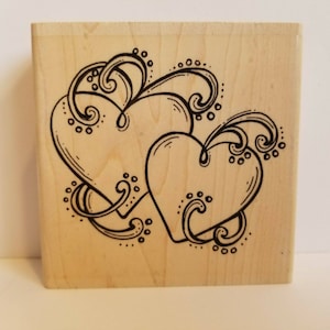 WHIPPER SNAPPERS Hearts & Swirls MW309 mounted rubber stamp