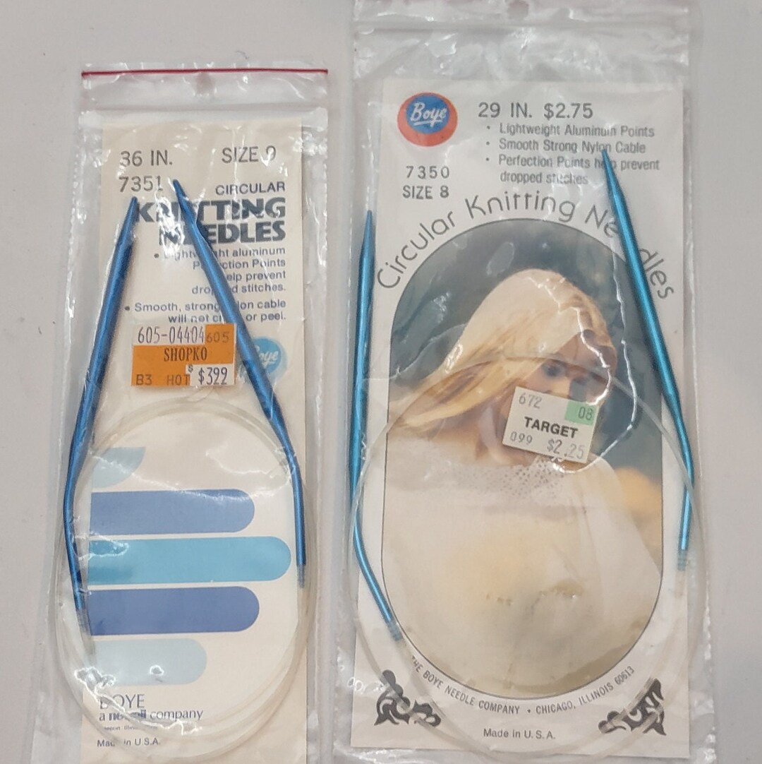 Vintage Aluminum Circular Knitting Needles Boye Size 8 29 Inch Etsy