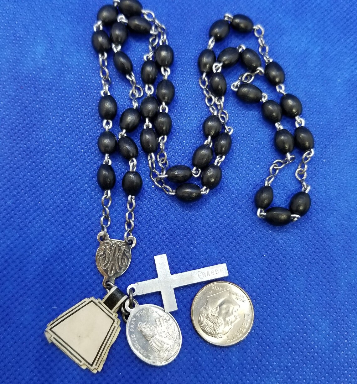 Vintage 39 Bead Catholic Prayer Beads Rosary S. Francis Etsy