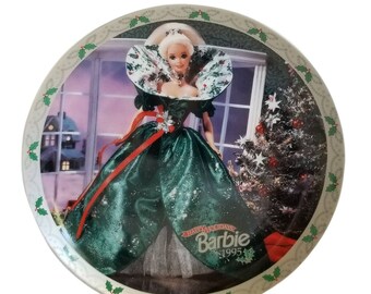 Happy Holidays Barbie 1995 Limited Edition Collectors Plate Christmas #8150